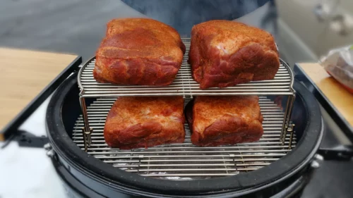 Four Pork Shoulders on a Saffire Smoker