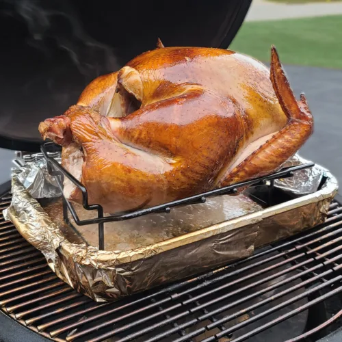 Turkey smoking on a Saffire Grill & Smoker