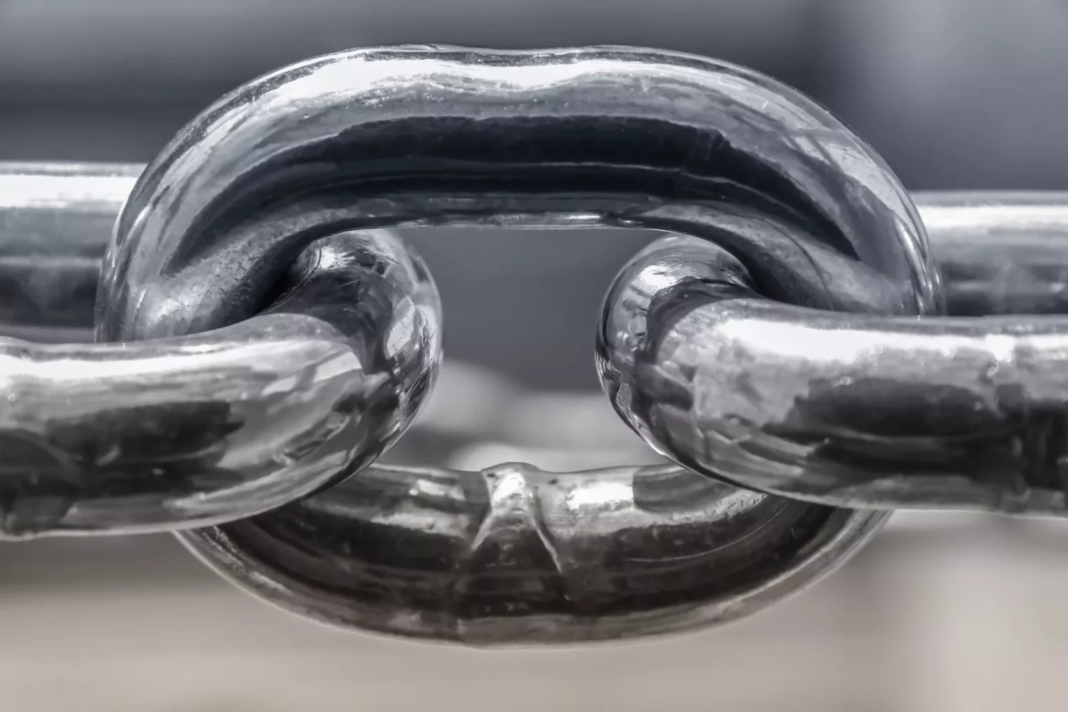 Close up image of a interlocked chain