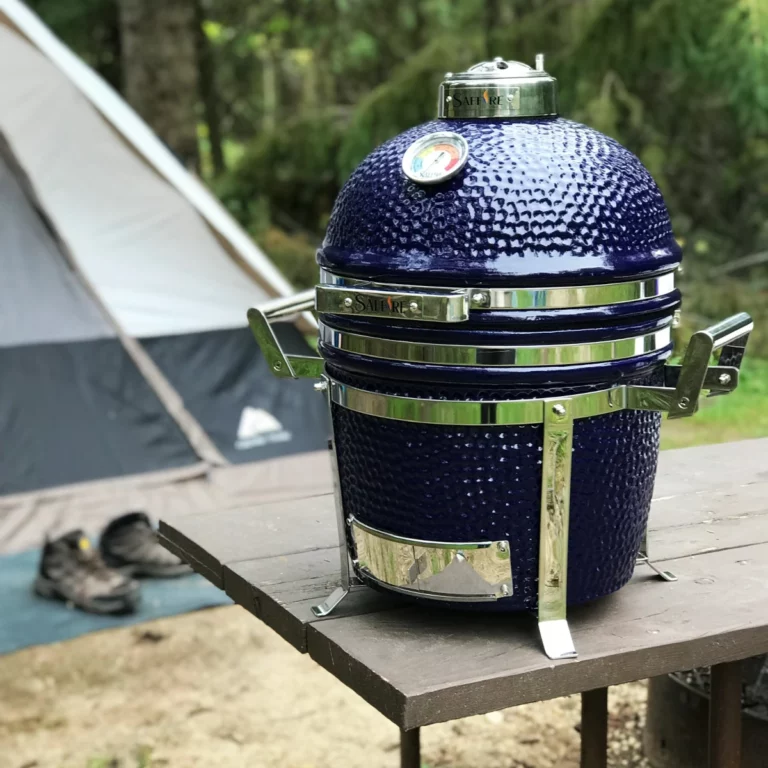 Camping with the Saffire small blue smoker.