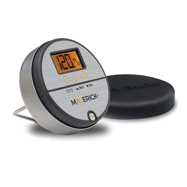 Instant read digirtal thermometer showing 120.7F reading