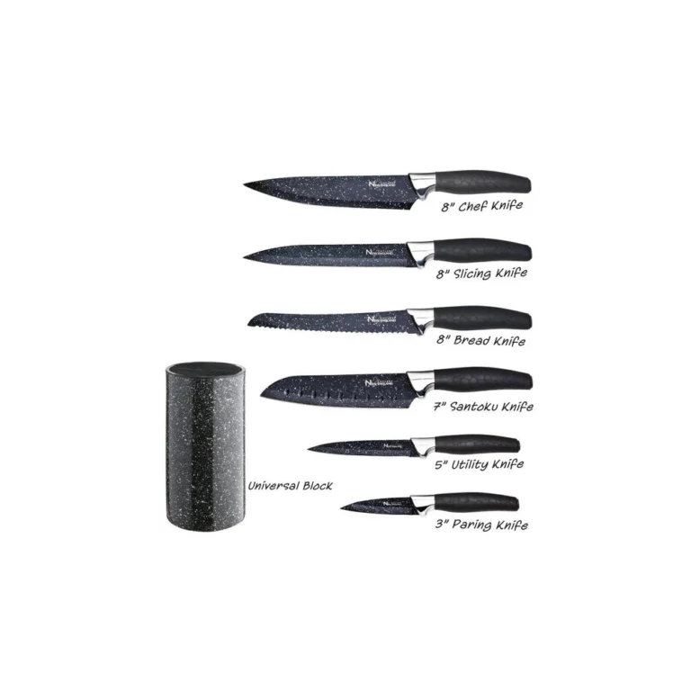 New England Marble Finish Nonstick Knife Set Knives