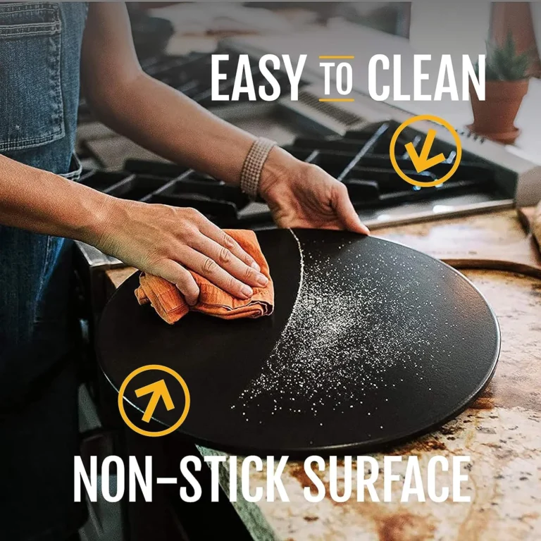 Pizza stone with easy to clean, non-stick surface