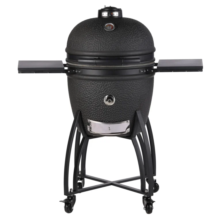 Saffire Large Carbon Black Ceramic Kamado Grill Smoker Front
