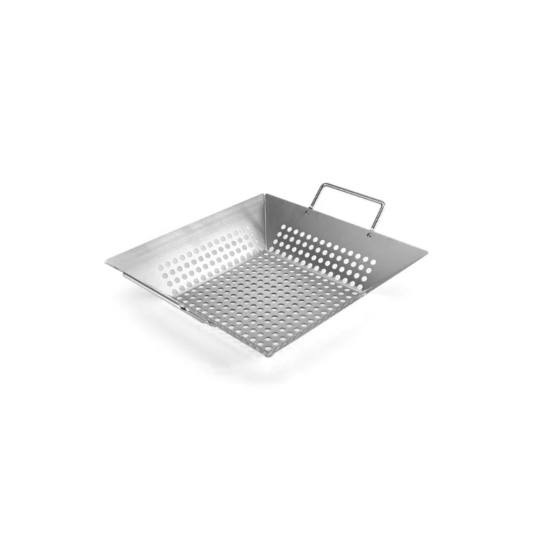 Stainless Steel Grill Topper Basket For Veggies Shrimp