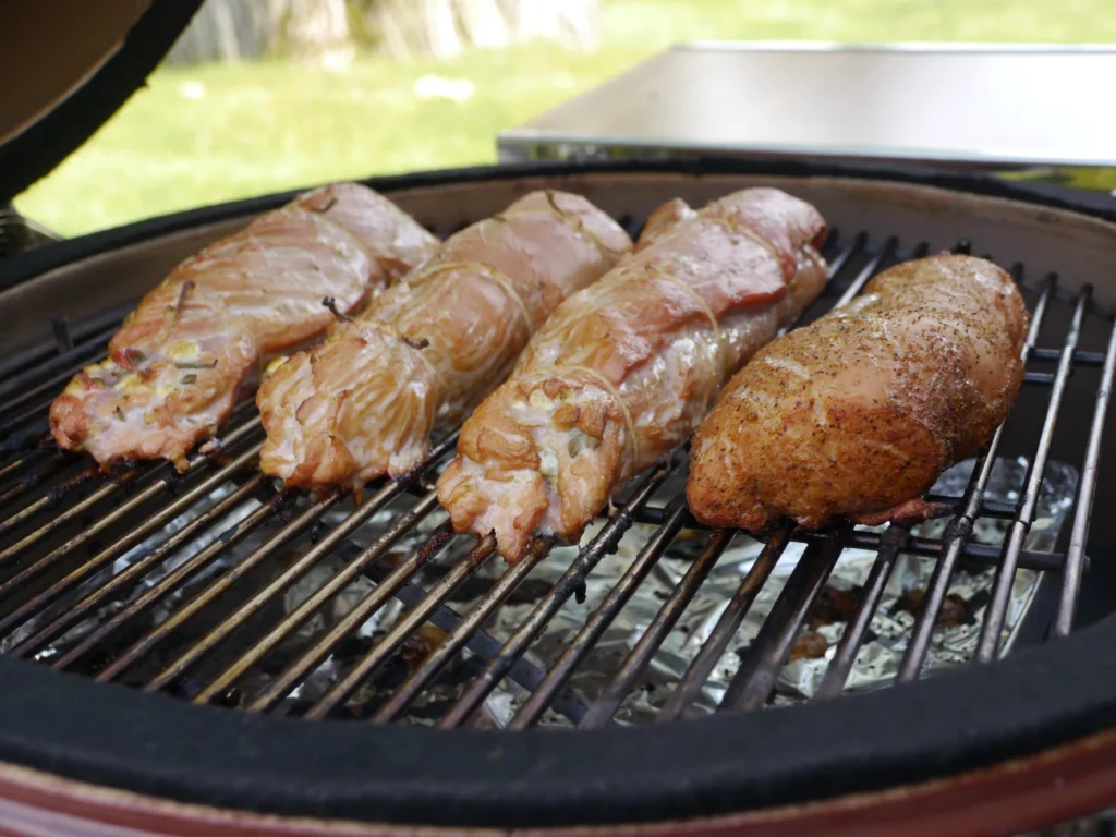 Stuffed and Wrapped Pork on a Kamado Grill