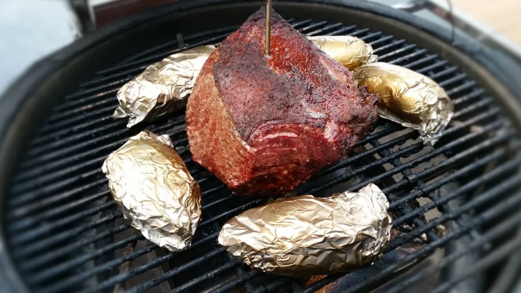 top sirloin roast and potatoes 1 - 3 Reasons Why a Kamado Rotisserie is a Waste