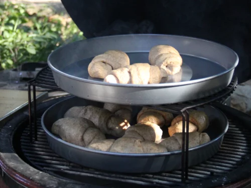 Whole Wheat Biscuit Rolls Cooking in Pans