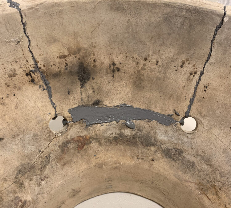 Low quality fire-box showing crack after use getting repaired